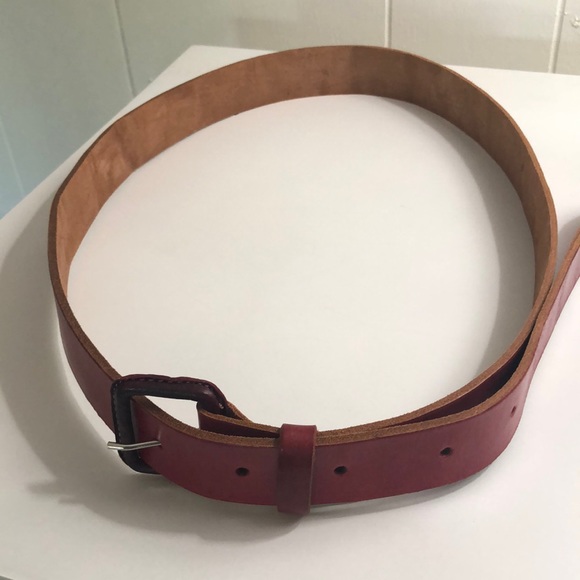 EUC Authentic Red Leather Belt Made In Mexico - Picture 1 of 6